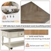 ON-TREND Two-tone Retro Cocktail Table Coffee Table Easy Assembly Movable with Caster Wheels for Livingroom (Antique Gray)