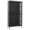 Display Cabinet Anthracite 35.4"x15.7"x70.9" Steel and Tempered Glass