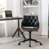 HengMing Bentwood Adjustable Office Chair ; black PU Leather Upholstery and black foot