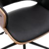 HengMing Bentwood Adjustable Office Chair ; black PU Leather Upholstery and black foot