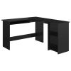 L-Shaped Corner Desk High Gloss Black 47.2" x 55.1" x 29.5" Engineered Wood