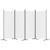 4-Panel Room Divider White 136.2"x70.9" Fabric