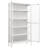 Display Cabinet White 35.4"x15.7"x70.9" Steel and Tempered Glass