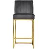 Modern 25inch Counter Height Bar Stools, Dining Chairs with Velvet Upholstered Seat and Backrest for Party, Dining Room, Set of 2