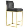 Modern 25inch Counter Height Bar Stools, Dining Chairs with Velvet Upholstered Seat and Backrest for Party, Dining Room, Set of 2