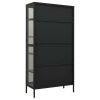 Display Cabinet Anthracite 35.4"x15.7"x70.9" Steel and Tempered Glass