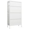 Display Cabinet White 35.4"x15.7"x70.9" Steel and Tempered Glass