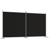 2-Panel Room Divider Black 137"x70.9" Fabric