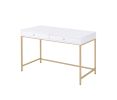 Ottey Vanity Desk in White High Gloss &amp; Gold Finish AC00899