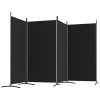 4-Panel Room Divider Black 136.2"x70.9" Fabric