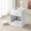 2pcs Night Stands with Drawer White