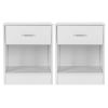 2pcs Night Stands with Drawer White