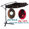 10 ft Outdoor Patio Umbrella Solar Powered LED Lighted Sun Shade Market Waterproof 8 Ribs Umbrella with Crank and Cross Base for Garden Deck Backyard