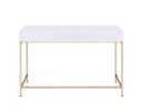 Ottey Vanity Desk in White High Gloss &amp; Gold Finish AC00899