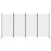 4-Panel Room Divider White 136.2"x70.9" Fabric