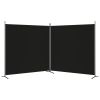 2-Panel Room Divider Black 137"x70.9" Fabric