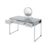 Myles Vanity Set w/USB Port; Antique White &amp; Chrome Finish AC00840