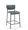 Pu Faux Leather Counter Stools Set of 2; Pub Counter Stool with Back and Footrest; Grey\n(17.5&quot;x19.25&ldquo;x34.5&rdquo;)