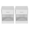 2pcs Night Stands with Drawer White