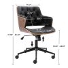 HengMing Bentwood Adjustable Office Chair ; black PU Leather Upholstery and black foot