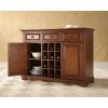 Cherry Wood Dining Room Storage Buffet Cabinet Sideboard with Wine Holder