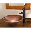 Hammered Copper Oval Bathroom Sink Vessel 17 x 13 inch