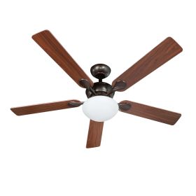 Indoor/Outdoor Oil Rubbed Bronze 5 Blade Reverse Airflow Ceiling Fan, 1 LED Light Bulb (Finish: Oil Rubbed Bronze)