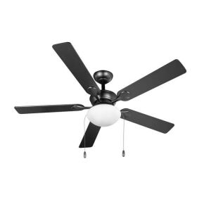 Indoor/Outdoor Oil Rubbed Bronze 5 Blade Reverse Airflow Ceiling Fan, 1 LED Light Bulb (Finish: Black)