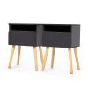 Set of 2 Modern Nightstand, Bedroom Endtable with Drawer, Shelf, Bedside Furniture for Living Room,