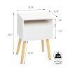 Set of 2 Modern Nightstand, Bedroom Endtable with Drawer, Shelf, Bedside Furniture for Living Room,