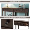 Console Table Sofa Table Easy Assembly with Two Storage Drawers and Bottom Shelf for Living Room, Entryway