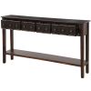 Rustic Entryway Console Table, 60" Long Sofa Table with two Different Size Drawers and Bottom Shelf for Storage