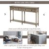 Console Table Sofa Table Easy Assembly with Two Storage Drawers and Bottom Shelf for Living Room, Entryway