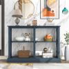 Console Table with 3-Tier Open Storage Spaces and 'X' Legs, Narrow Sofa Entry Table for Living Room, Entryway and Hallway