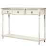 Console Table Sofa Table with Drawers for Entryway with Projecting Drawers and Long Shelf