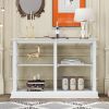 Console Table with 3-Tier Open Storage Spaces and 'X' Legs, Narrow Sofa Entry Table for Living Room, Entryway and Hallway