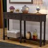 Console Table Sofa Table Easy Assembly with Two Storage Drawers and Bottom Shelf for Living Room, Entryway