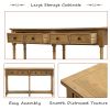 Console Table Sofa Table Easy Assembly with Two Storage Drawers and Bottom Shelf for Living Room, Entryway