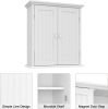 Bathroom wall cabinet; space saving storage cabinet above toilet; medicine cabinet with 2 doors and adjustable shelves; cupboard