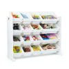 Child Space-Saving Plastic Organizing Racks, White