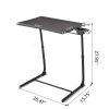 Adjustable TV Tray Table with Cup Holder;  Folding TV Dinner Table with 6 Height and 3 Tilt Angle Adjustments