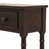 Console Table Sofa Table Easy Assembly with Two Storage Drawers and Bottom Shelf for Living Room, Entryway