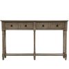 Console Table Sofa Table Easy Assembly with Two Storage Drawers and Bottom Shelf for Living Room, Entryway