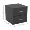 Lundy Low Profile Nightstand with USB, Black, by Hillsdale Living Essentials